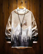 Knitted Crewneck Christmas Jumper - PaleGoldenrod, S image