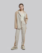 Earthy Color Panel Blazer - Beige &amp; Camel, M image