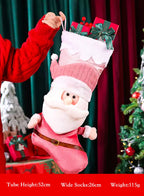 Christmas socks shaped gift bag - Pink, OS image