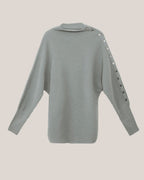 Button-Sleeve Cashmere Sweater image 5