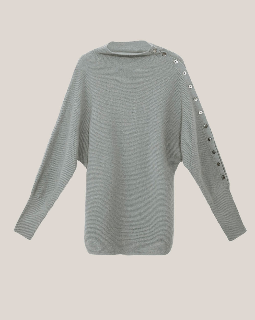 Button-Sleeve Cashmere Sweater image 5