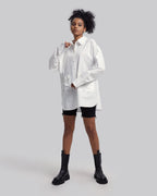 Silk-Pocket Cotton Shirt - White, S image