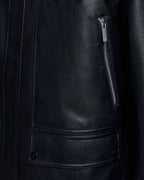 Multi-Pocket Leather-Like Long Coat image 5