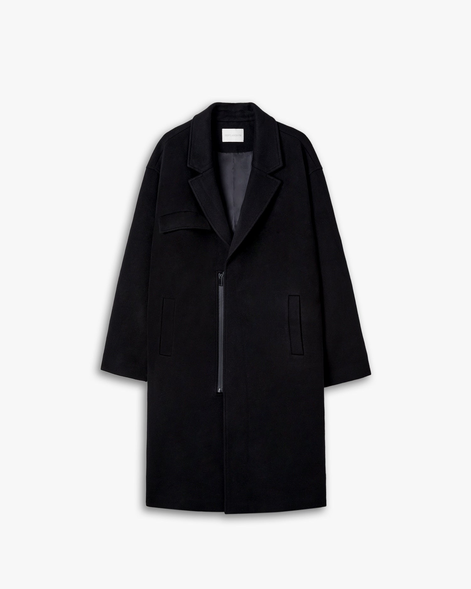 Zip Front Wool Long Coat image 0