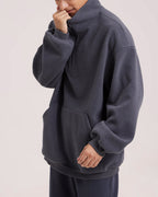 Plain Half-Zip Fleece Sweatshirt image 3