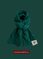 Winter Retro Warm Christmas Plaid Scarf - Emerald, OS image