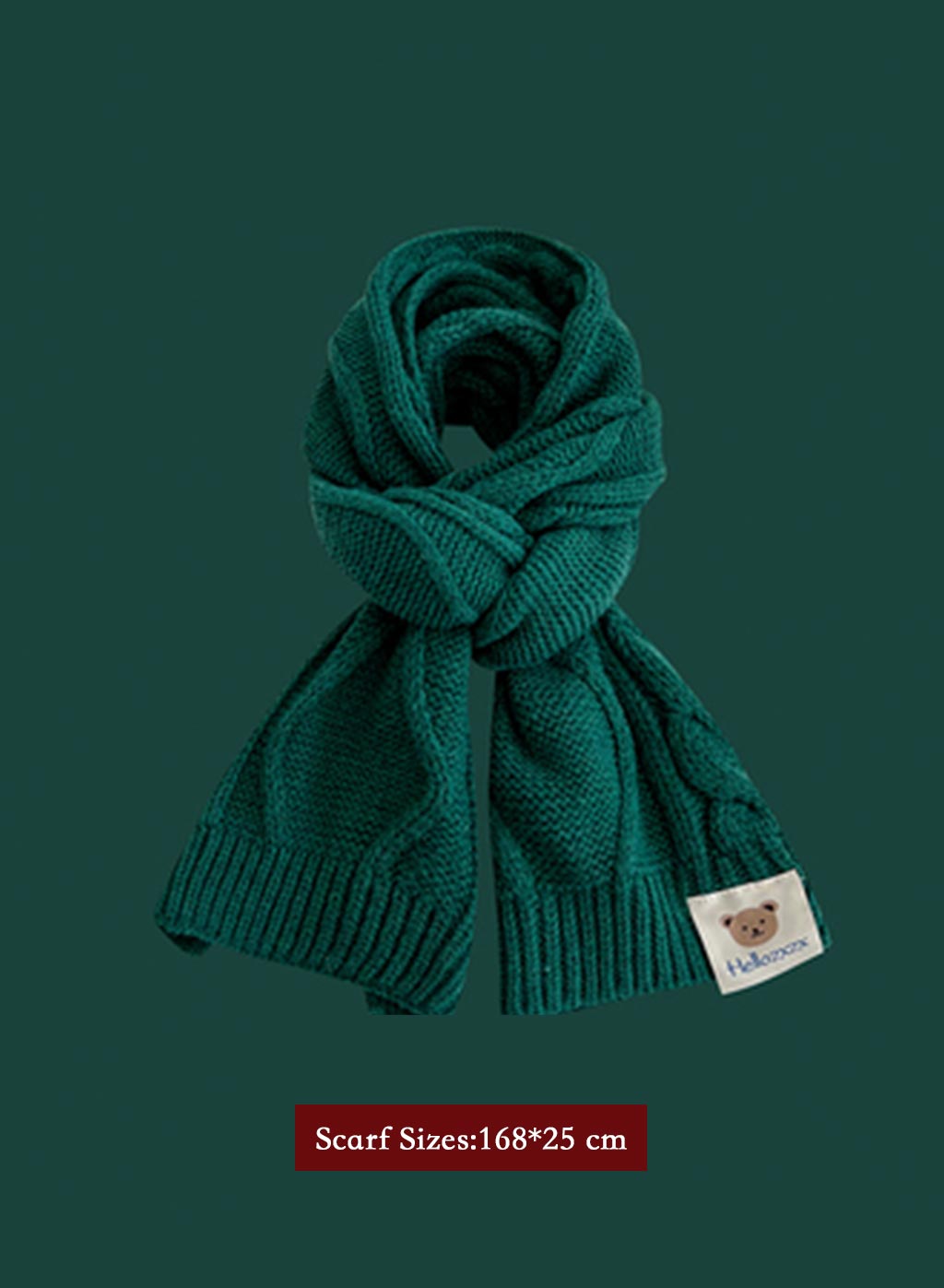 Winter Retro Warm Christmas Plaid Scarf - Emerald, OS image