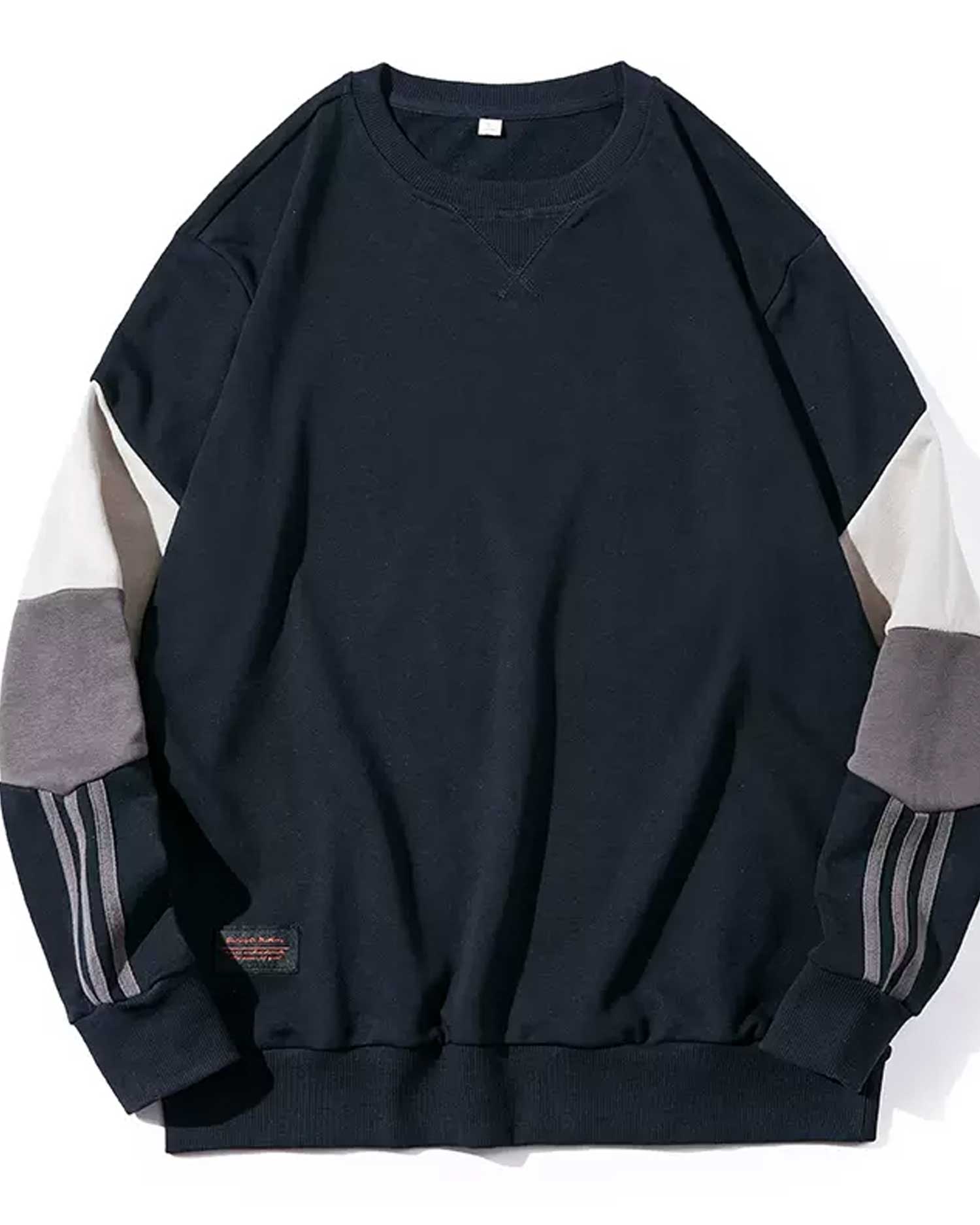 Relaxed Crewneck Cotton Pullover - Cobalt Blue, S image