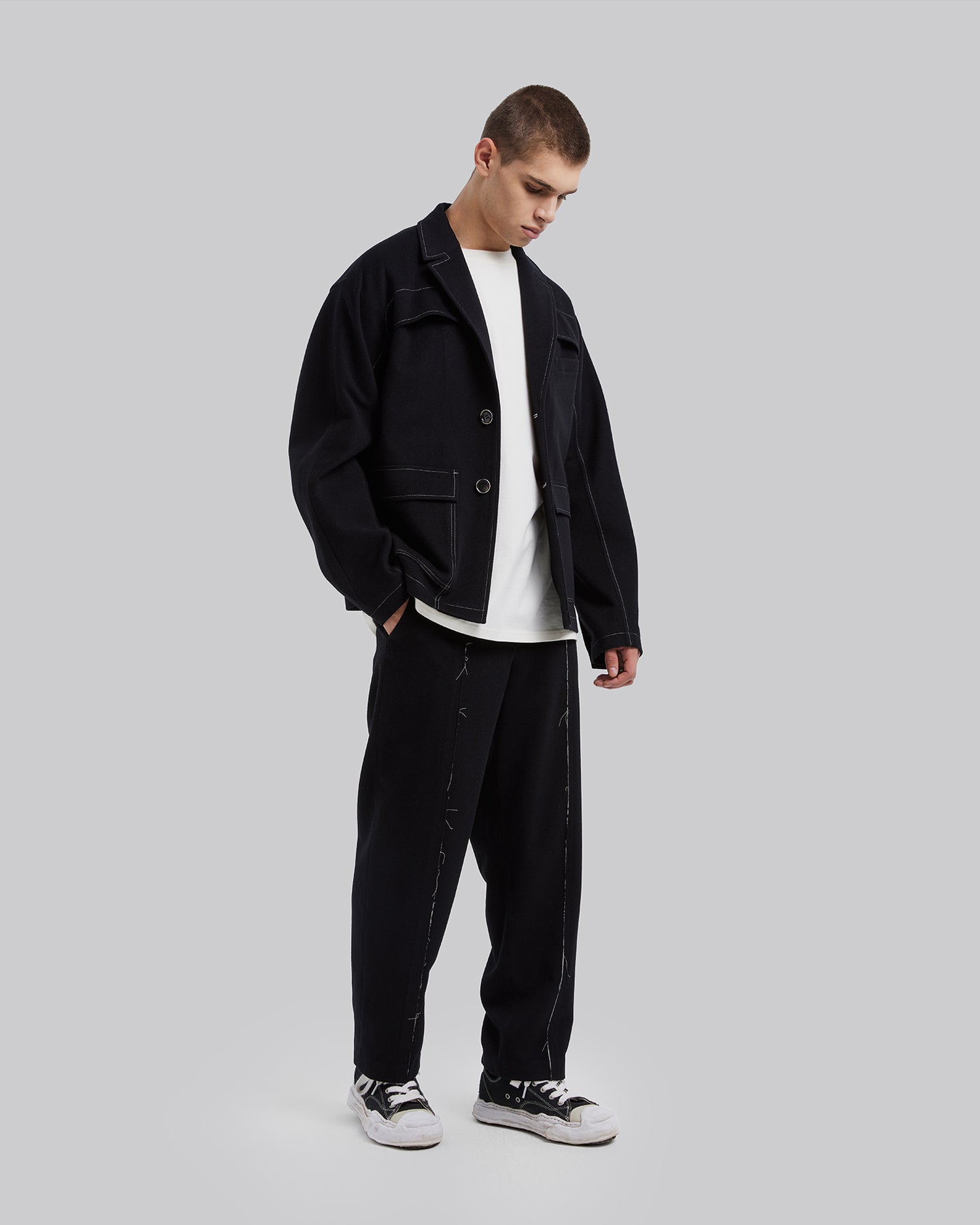 Raw-Edge Wool Pants image 2