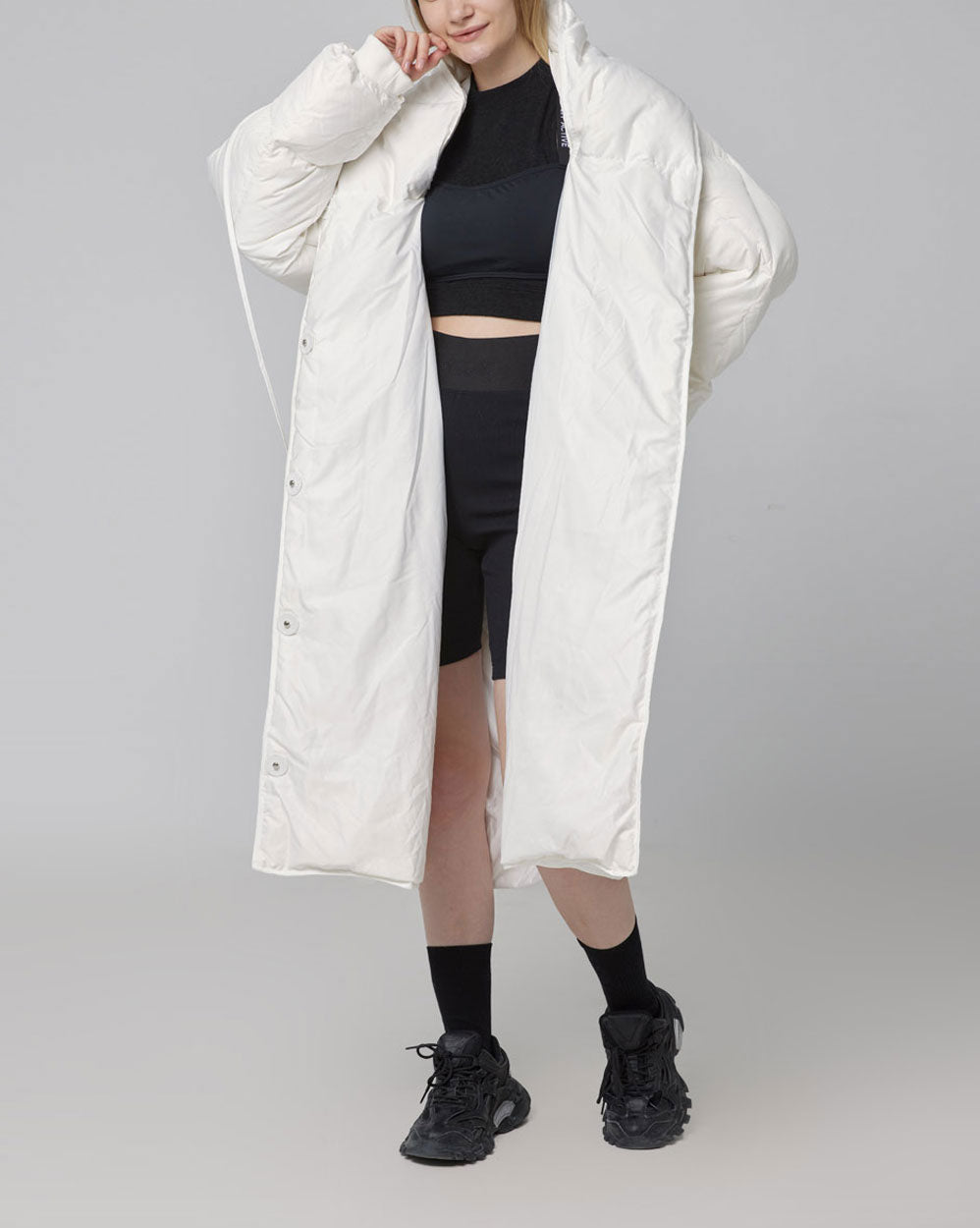 Spotless Long Duck Down Puffer - Cream, L image