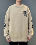 Layered Neck Cotton Sweatshirt - Pale marigold, XXXL image