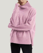 Turtleneck Wool-Yak Blend Sweater - Pink, XXS image