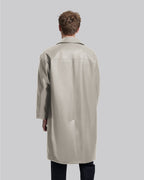 Multi-Pocket Leather-Like Long Coat image 4