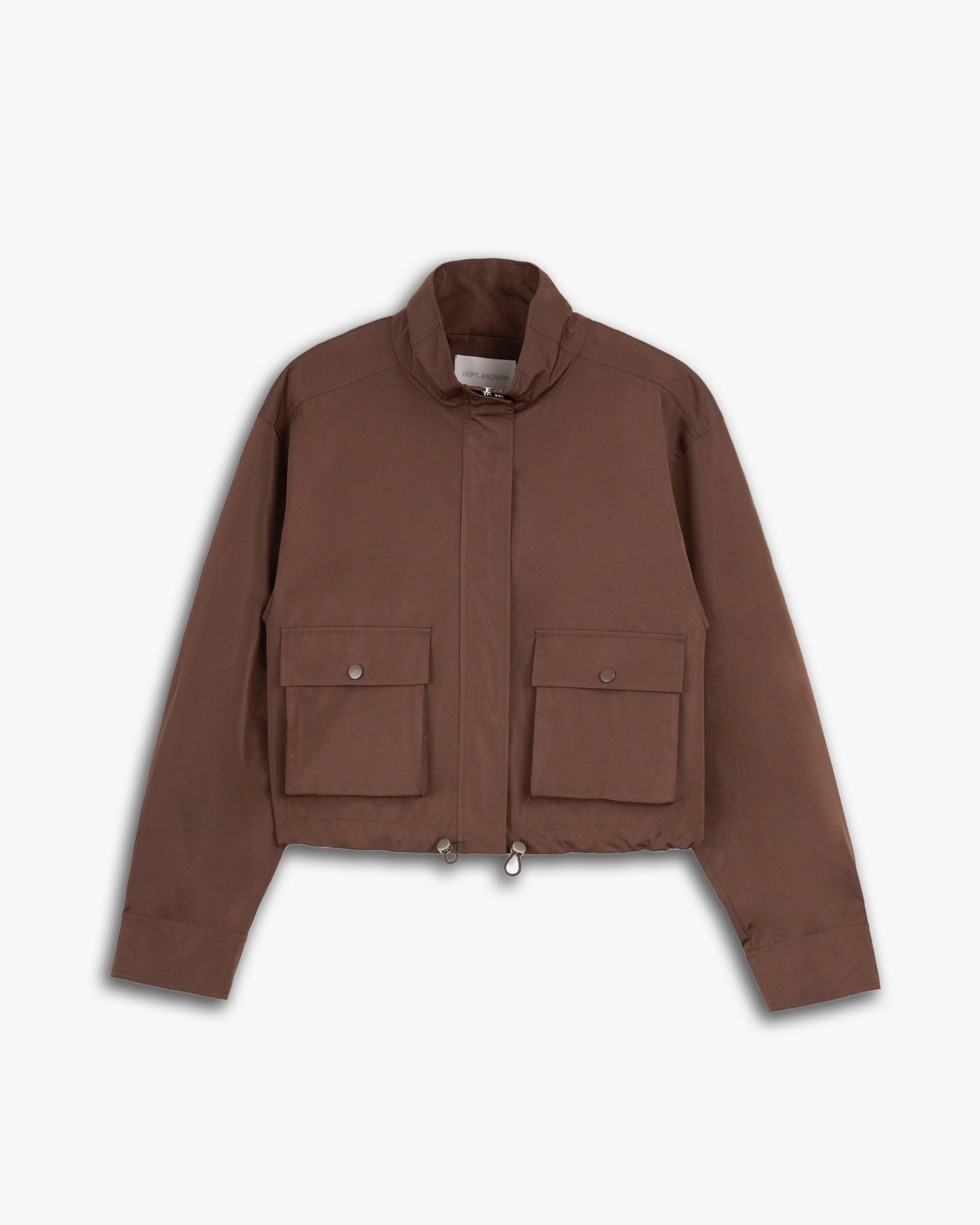 1 × Brown Cropped Blazer - Brown, M image