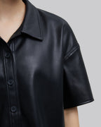 Faux-Leather Short-Sleeve Shirt image 4
