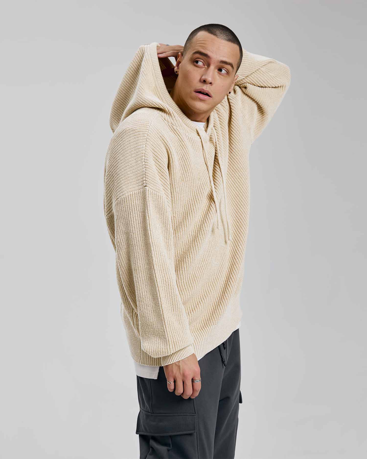 1 × Knitted Hooded Sweater image 3