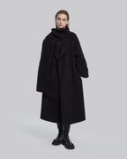 Wide Sleeves Cashmere Wrap Coat - Black, L image