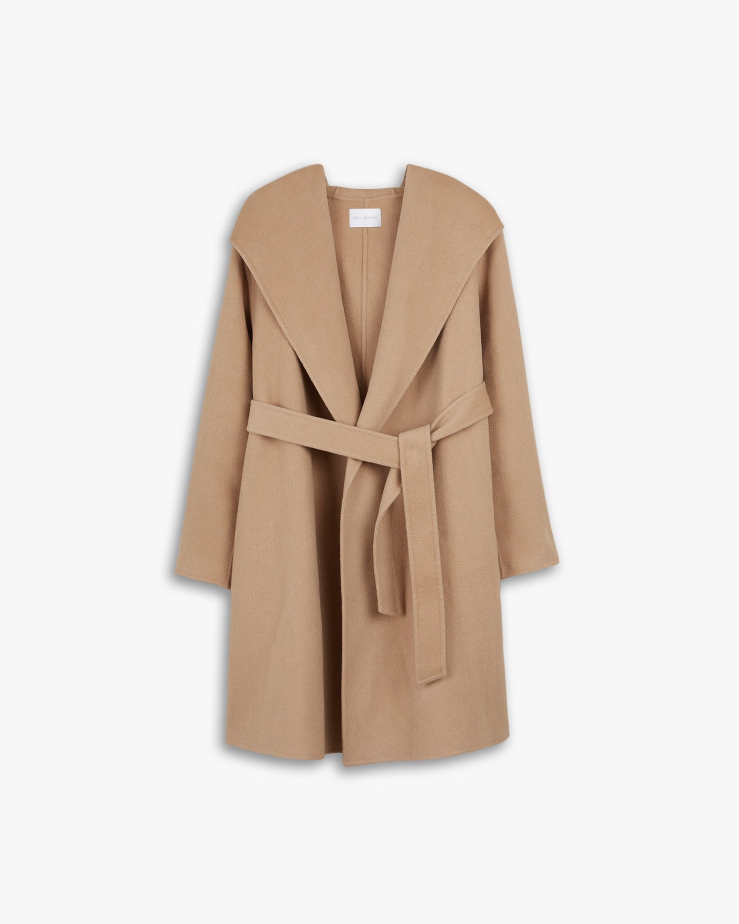 Hooded Wool Coat with Large V-Lapels image 0