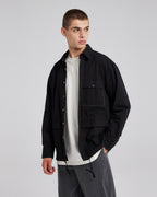 All-Cotton Black Overshirt image 1