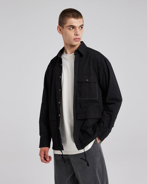 All-Cotton Black Overshirt image 1