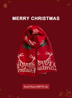 Soft &amp; Warm knitted Christmas scarf - Rose Red, OS image
