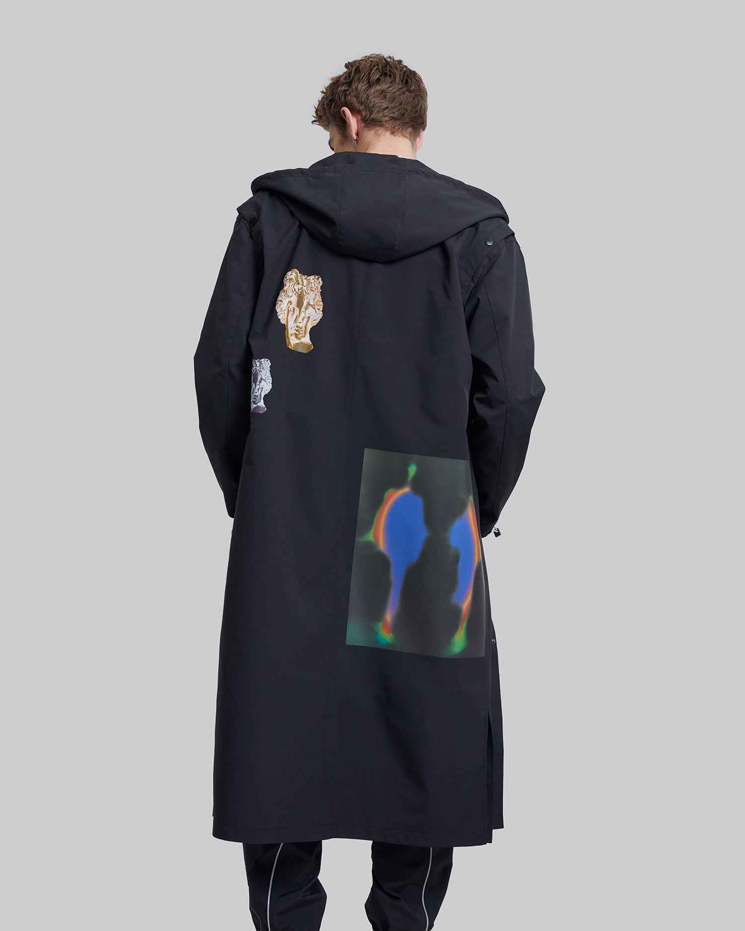 Back Graphic Hooded Long Coat image 4