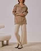 Wool Buttoned Pullover - Camel, S image