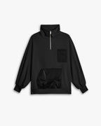 Comfortable Half-Zipper Sweatshirt - Black, M image