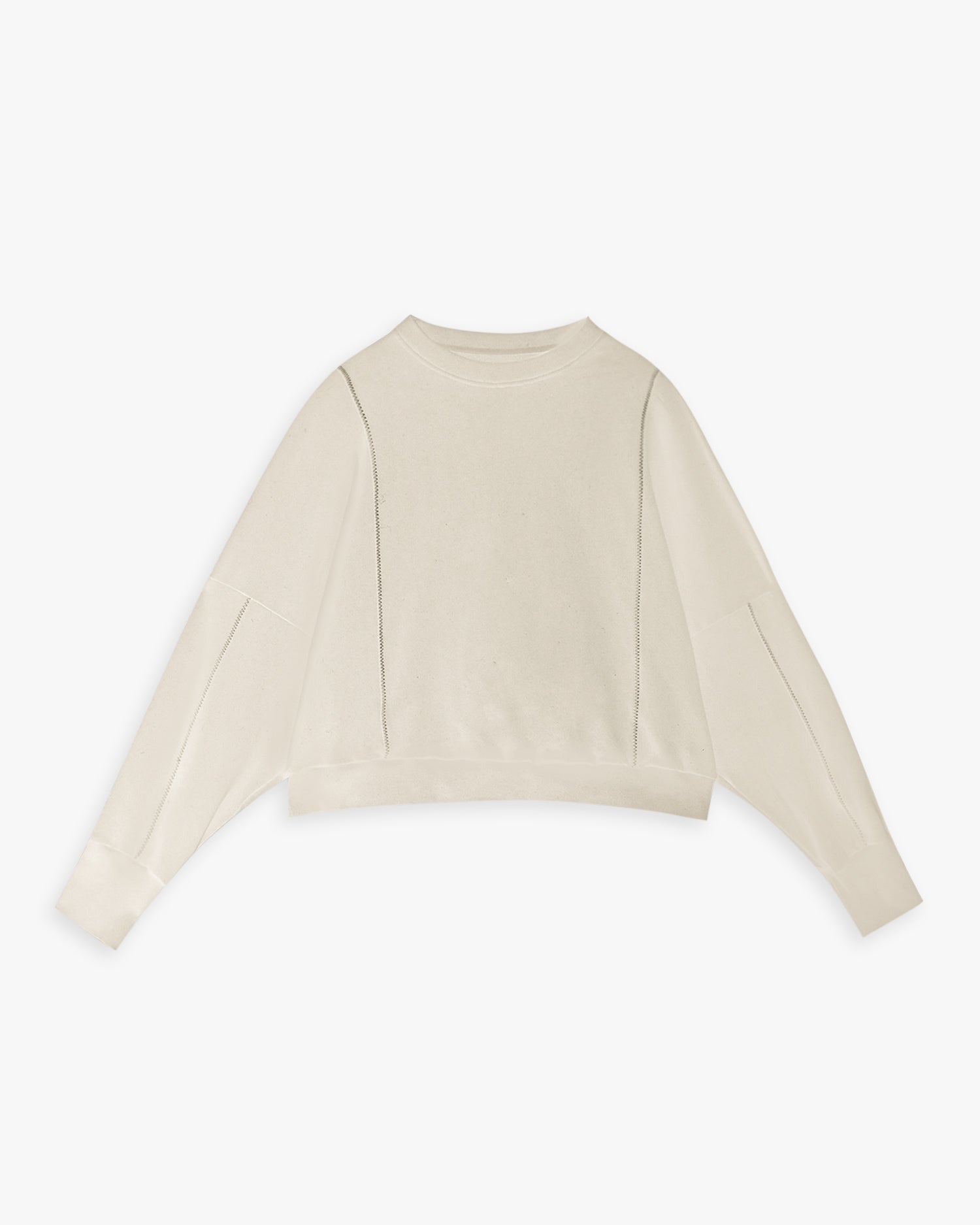 Zig-Zag Line Sweatshirt - Cream, M image