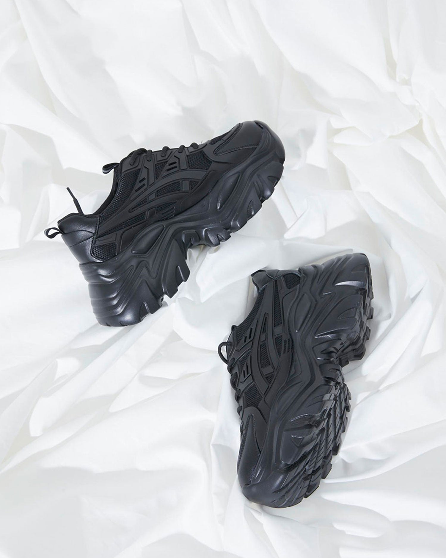 Breathable Platform Sneakers - Black, 5 image