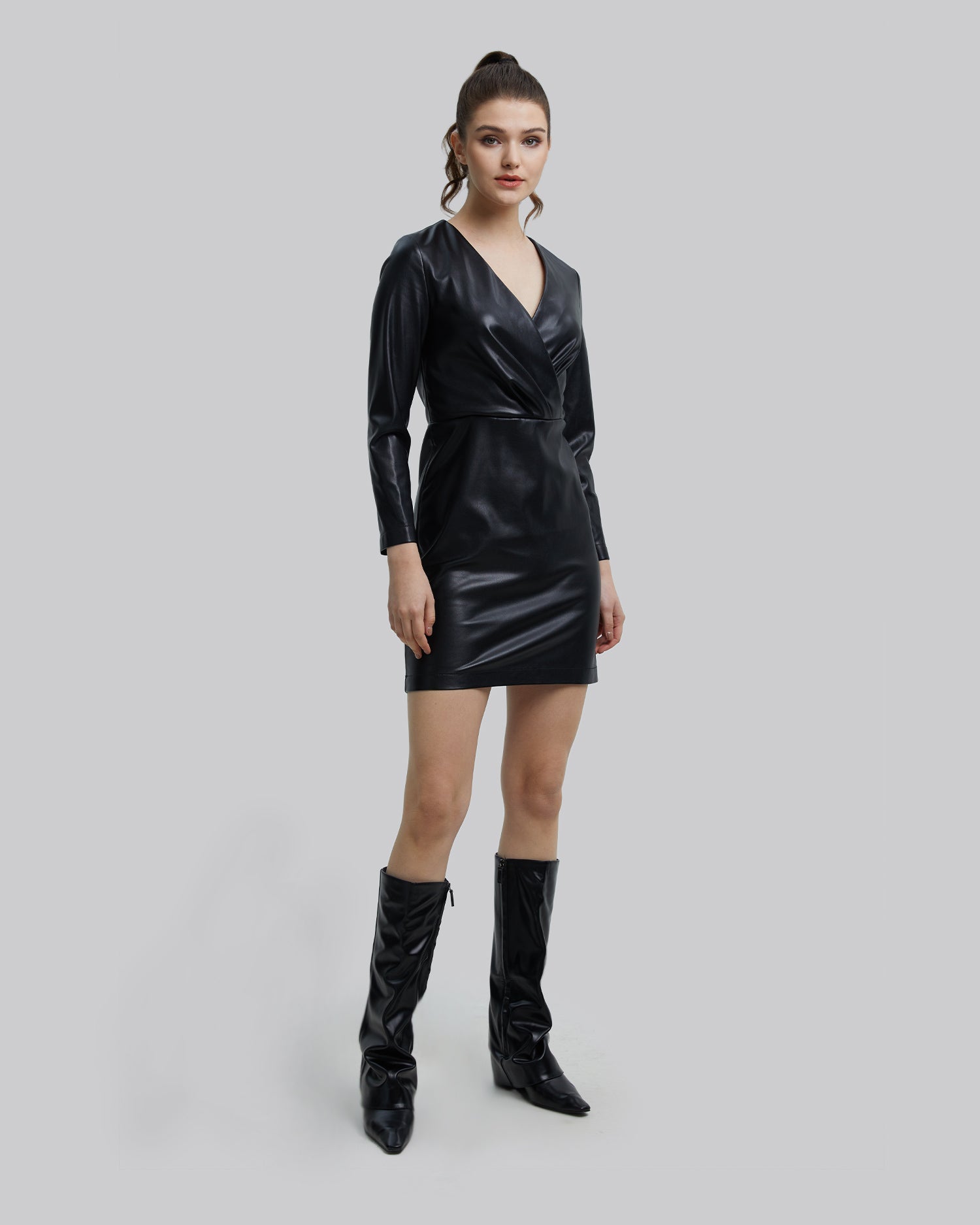 Faux-Leather Jacket-Dress image 5