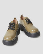 Oxford Platform Leather Loafers - Green, 8 image
