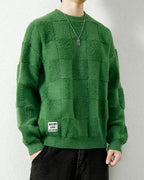 Checked Crewneck Jumper - ForestGreen, XL image