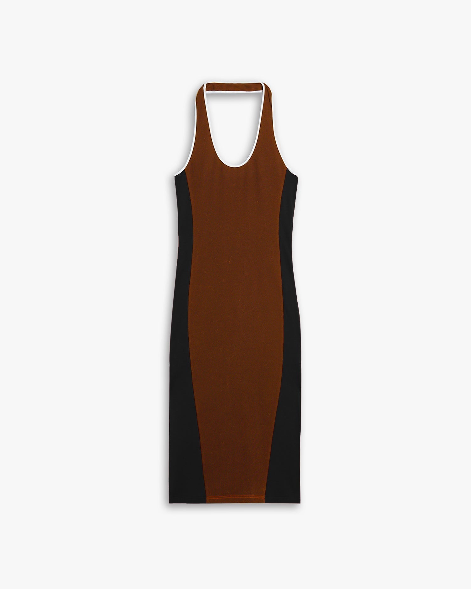 Stretchy Knit Dress - Saddle Brown, L image