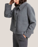 Patch Pocket Wool-Cashmere Short Coat image 3