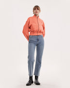 High-Neck Bomber Jacket - Orange Pink, S image