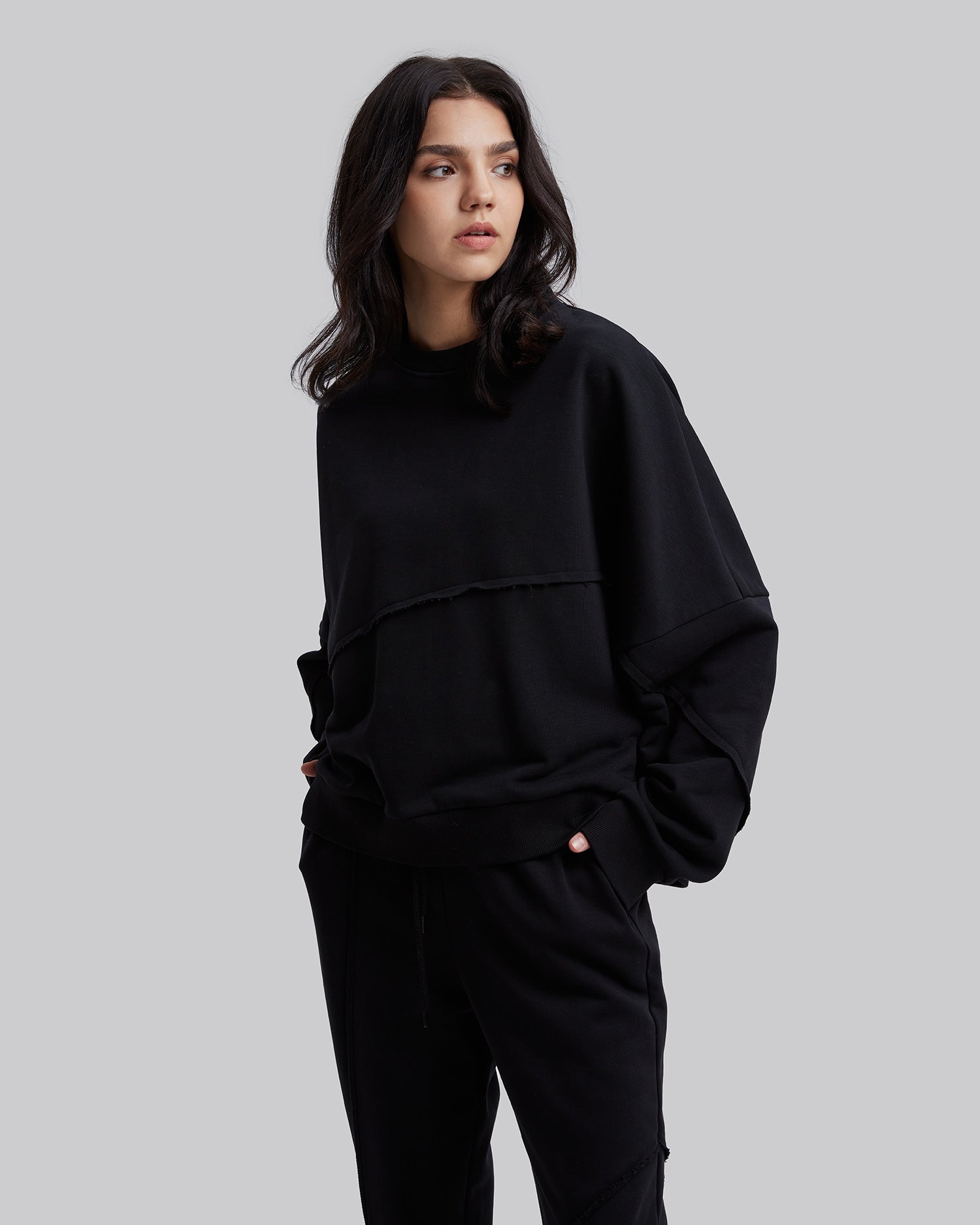 Paneled Over-Size Sweatshirt image 2