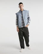 Stylish Cap Sleeve Denim Jacket - Link Water, S image