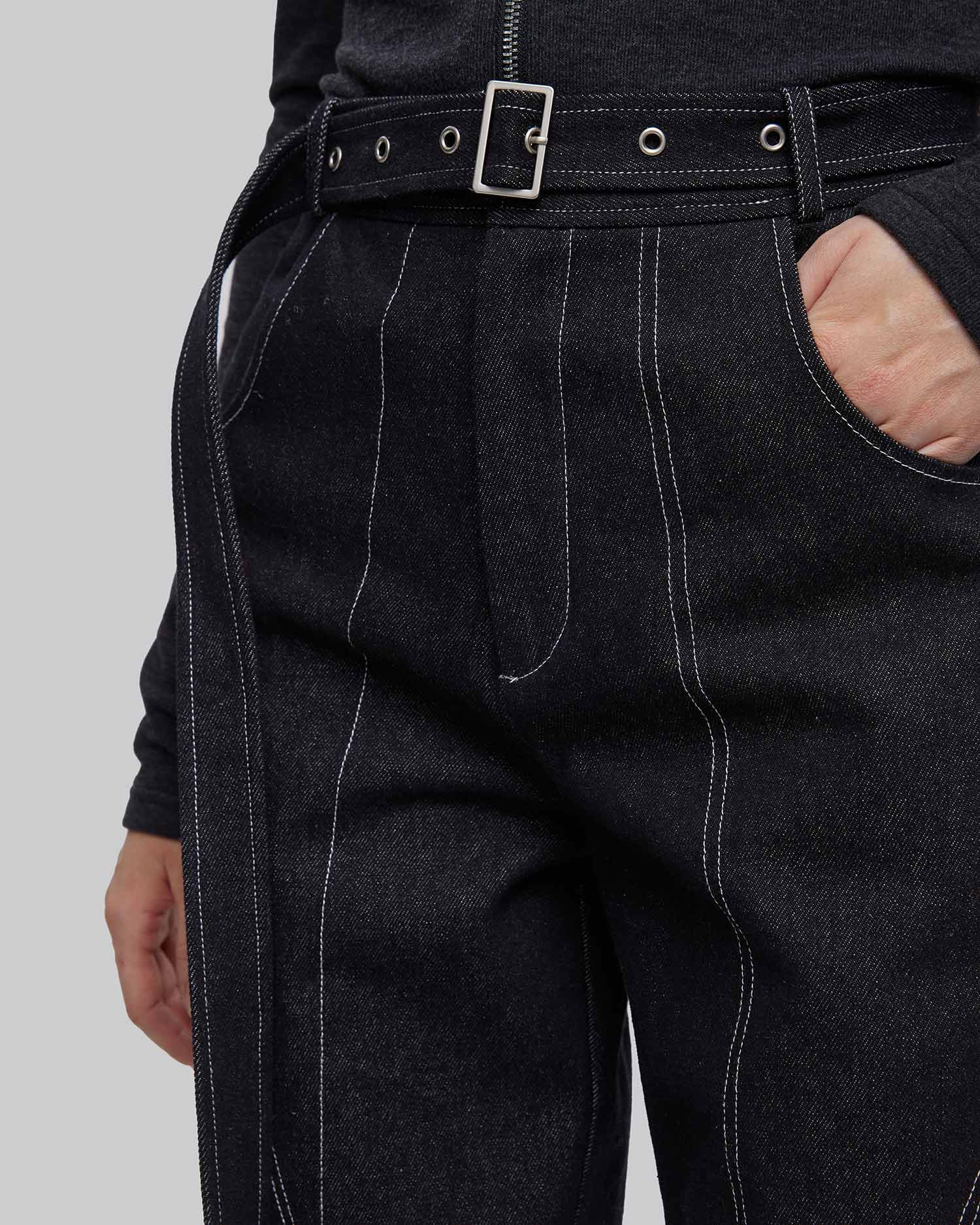 Multi Line Belted Pants image 5