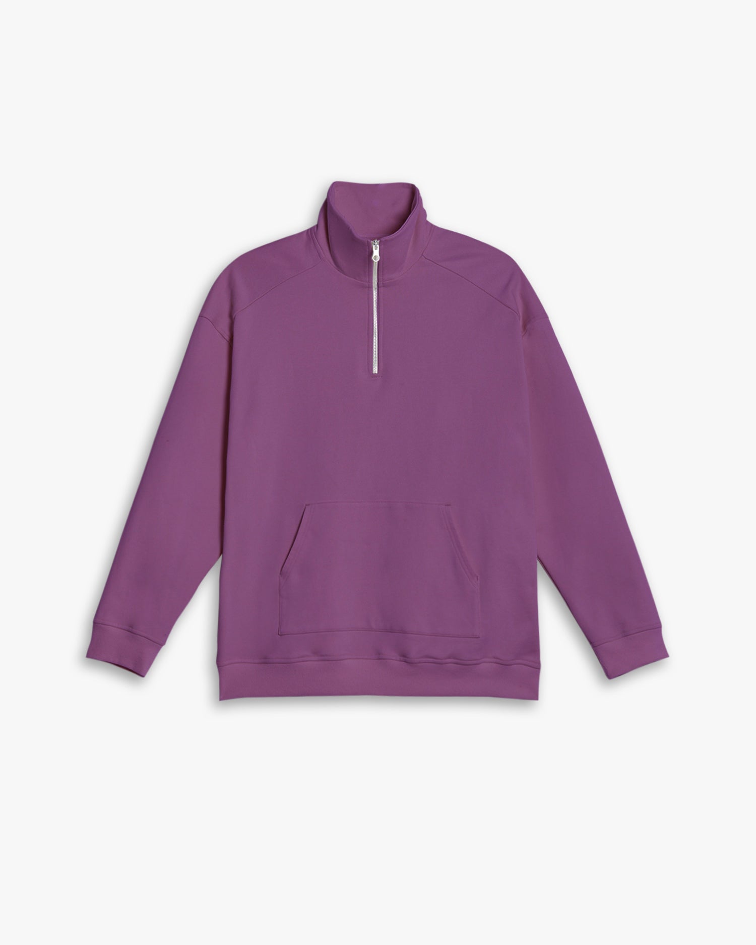 Half-Zipped Patch Pocket Sweatshirt - DarkMagenta, L image