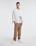 Classic Long-Sleeve Shirt With Prints - White, M image