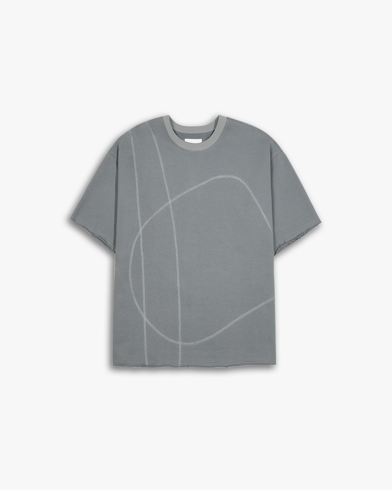 Stitch-Patterned Raw-Edge Tee image 0