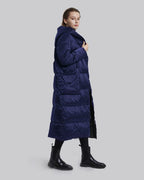 Calf-Length Hooded Jacket - Dark Blue, XL image