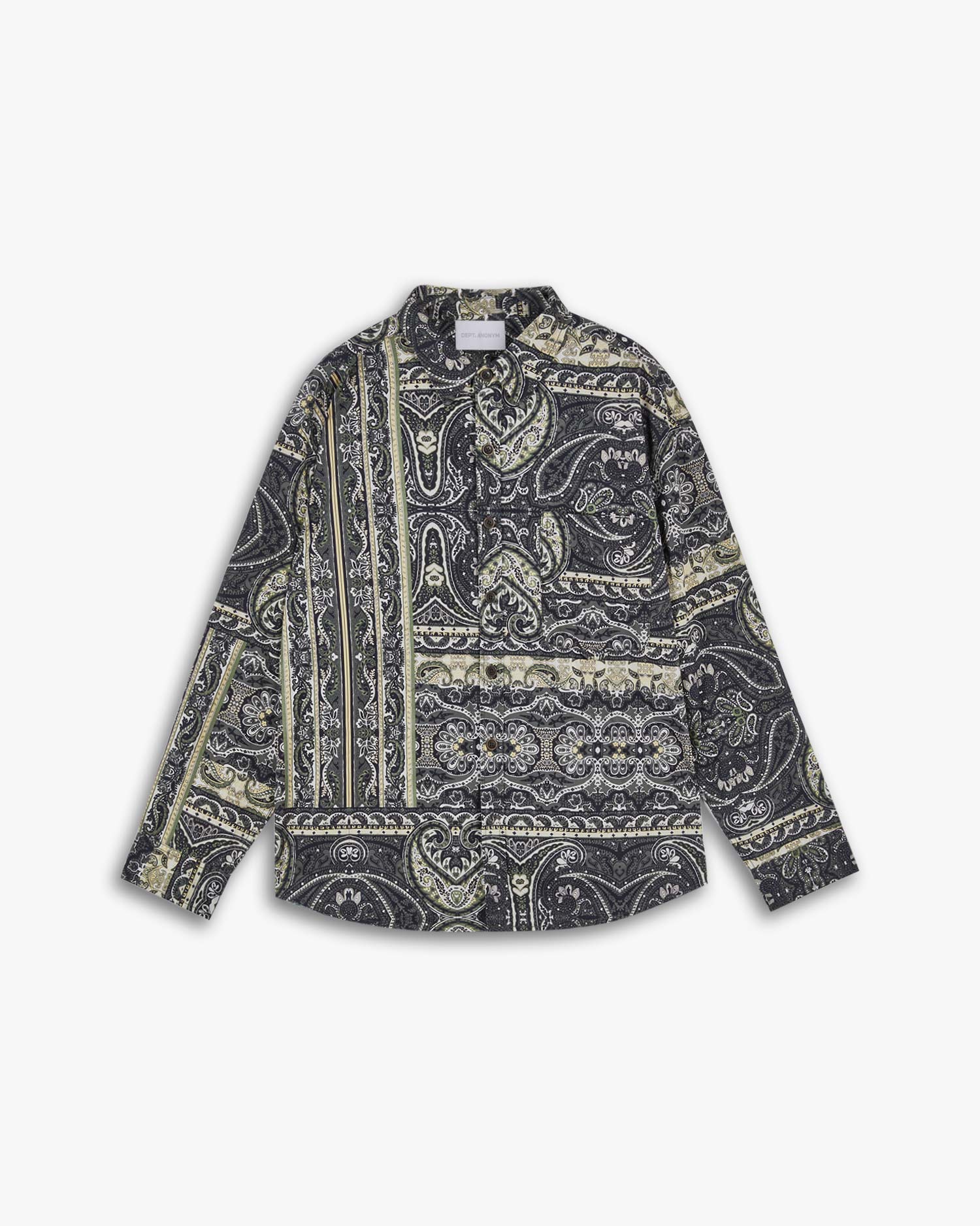 Gold &amp; Black Cotton Patterned Shirt image 0