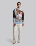 Cat &amp; Mouse Graphics Crewneck - Blue, S image