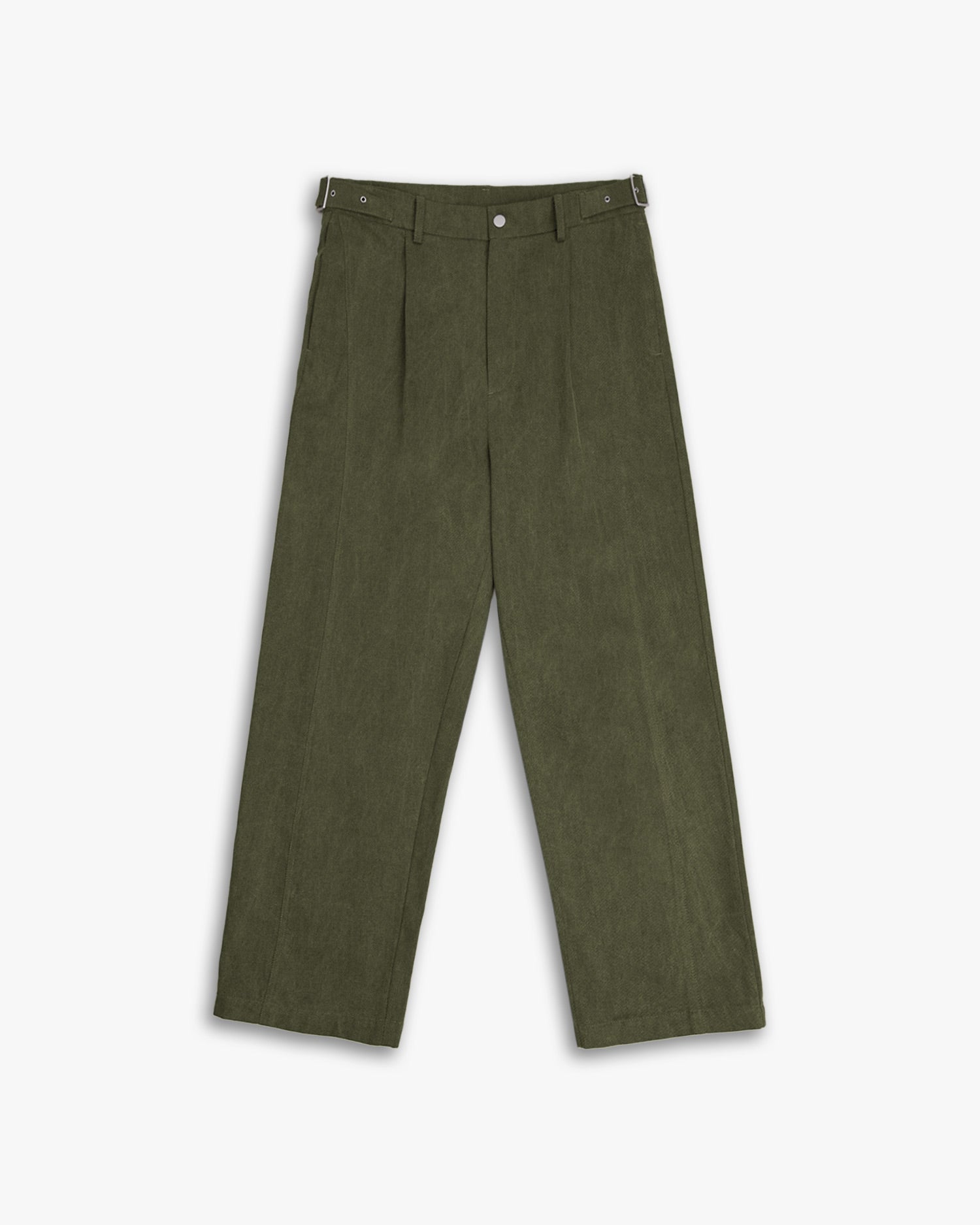 Cotton Tapered Pants - Dark Green, M image