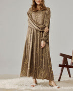 Pattern Print Relaxed Maxi Dress - Ground Track, L image