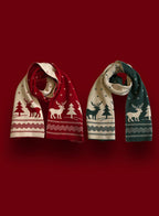 Christmas moose pattern faux cashmere scarf image 1
