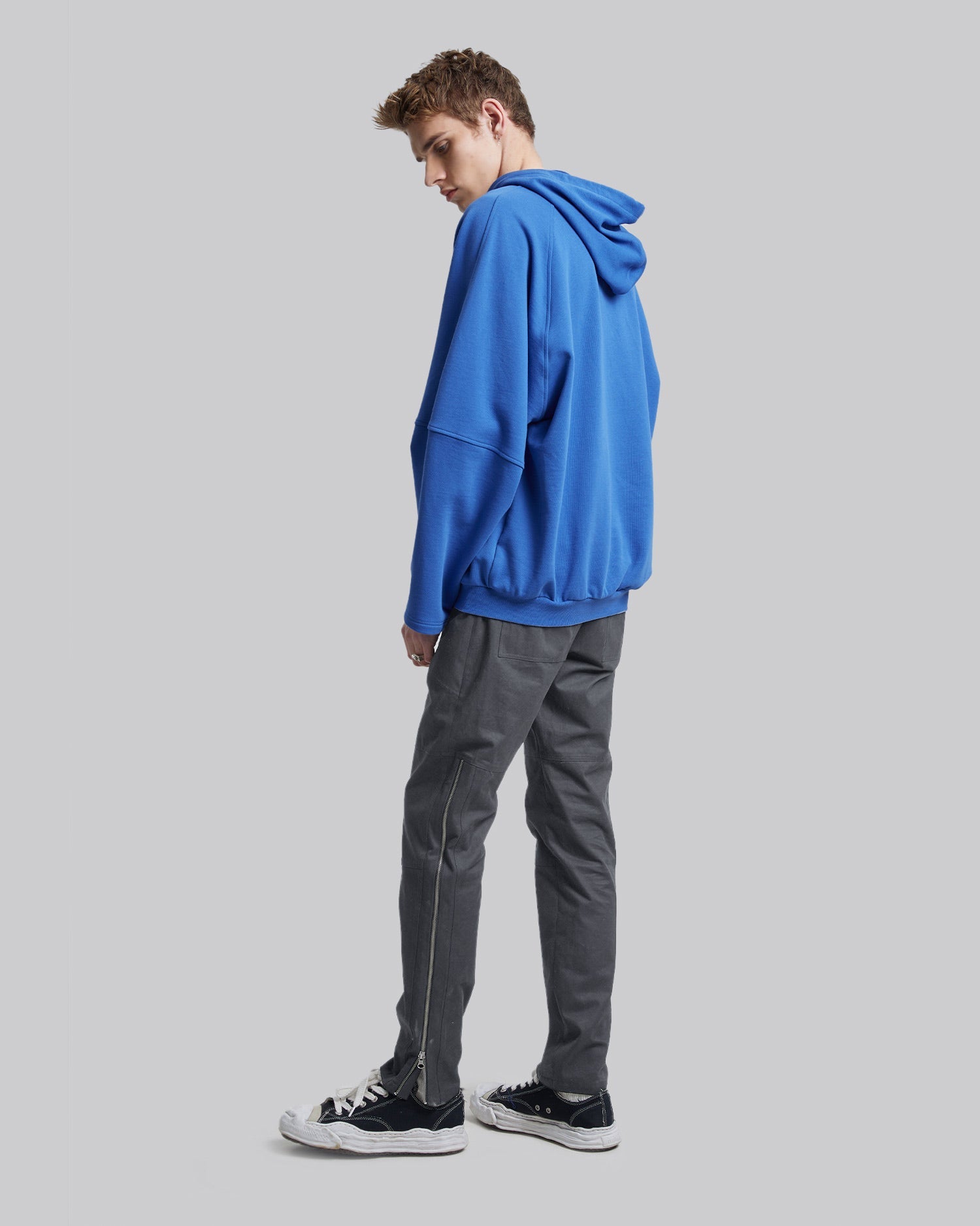 Side Zipper Pants - Grey, S image