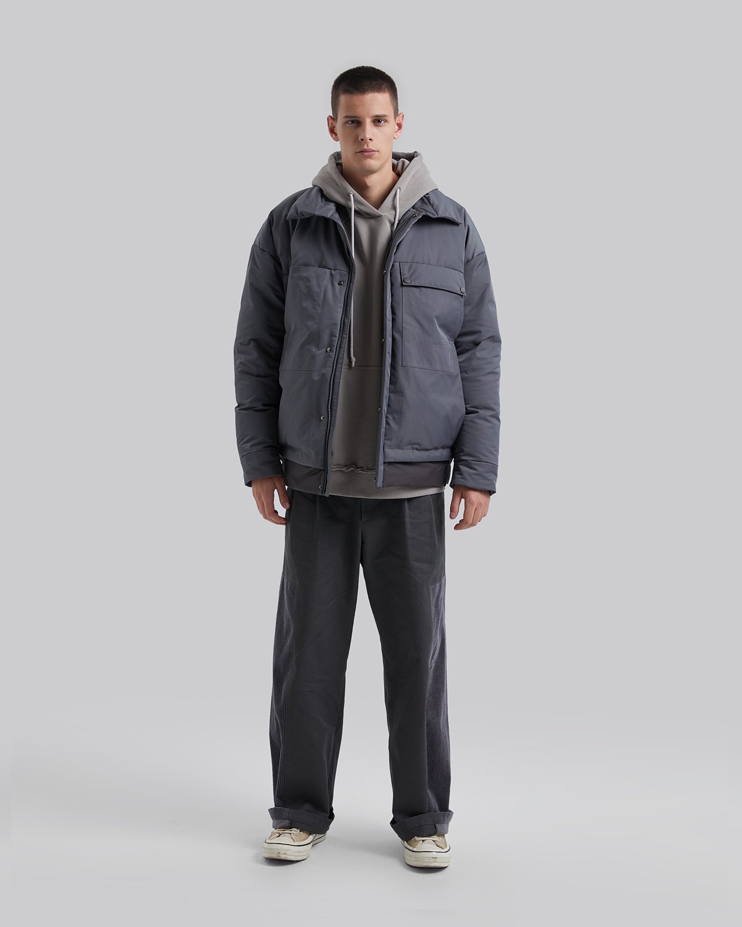 High Collar Panel Puffer Jacket image 3